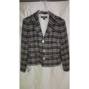 Evelyn & Arthur Cropped Blazer black and white sz 6